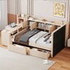 KIGFTSOD Twin Size Upholstered Daybed with Drawers, Shelves, Flip Cabinets & Side Table,Beige - 3 of 4