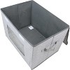 Fabric Foldable Storage Boxes [4-Pack] Large Collapsible Stackable Storage Bins with Lids,Cube Basket for Home,Office,Bedroom (Gray, 17“ X 12” X 12") - 4 of 4
