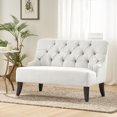 Sapphtopaz 44.25" Loveseat Sofa with Tufted Backrest Modern Upholstered Couch with Wood Legs Soft Small Couch for Living Room,Apartment,Bedroom