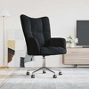 vidaXL Relaxing Chair – Black Velvet, Adjustable Height, 360-Degree Swivel, Rolling Castors, Sturdy Steel Frame - for Office, Living Room, Lounge Area - 2 of 4