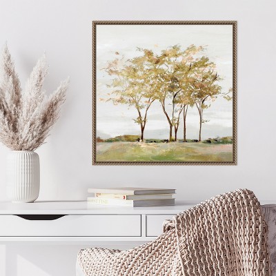 Golden Acre Wood Trees Framed Canvas Wall Art 22 x 22-in.
