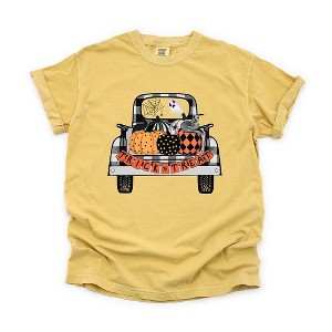 Simply Sage Market Women's Trick Or Treat Truck Short Sleeve Garment Dyed Tee - 1 of 4