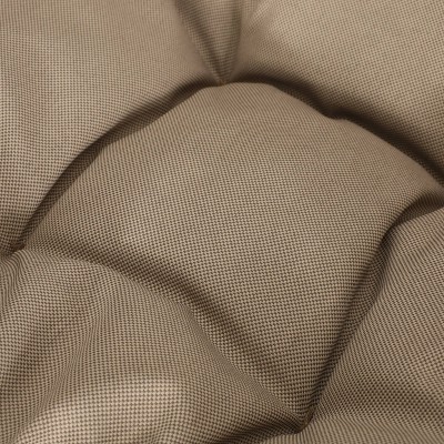 Set of 2 Light Brown Wicker Outdoor Dining Chairs with Beige Cushions