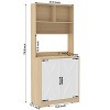 LunaLulinlk 3-Tier Modern Kitchen Cabinet, Freestanding, Kitchen Pantry Storage Cabinet for Kitchen, Dining Room - 2 of 4
