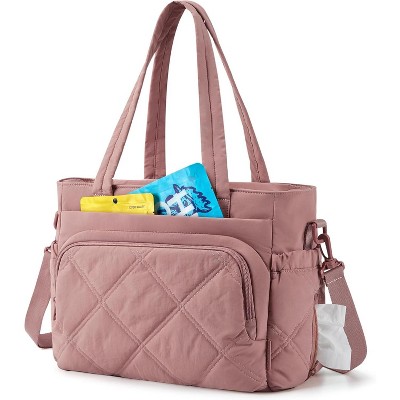 Paaaawaters Lunch Bag Women Large Lunch Box Insulated Tote Bag with Multi-Pockets Quilted Puffy Tote for Work, Outdoors