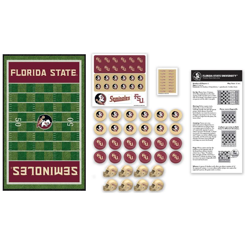 MasterPieces Officially licensed NCAA Florida State Seminoles Checkers Board Game for Families and Kids ages 6 and Up, 3 of 6