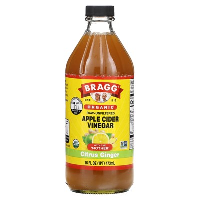 Bragg Organic Apple Cider Vinegar With The 'Mother', Citrus Ginger, 16 fl oz (473 ml)