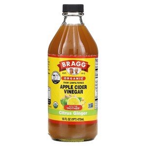 Bragg Organic Apple Cider Vinegar With The 'Mother', Citrus Ginger, 16 fl oz (473 ml) - 1 of 4
