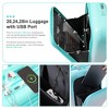 BEAFUP Hard Shell Carry on Luggage Set of 3, 20, 24, 28inch with USB Port and front opening with Cup Holder, ABS+PC with Spinner Wheels - 4 of 4
