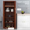 Gulches Tan 63" 2-Door Kitchen Pantry, Freestanding Storage Cabinet with 5-Tier Shelving, 2 Adjustable Shelves, 23.5" W x 15.75" D - 4 of 4