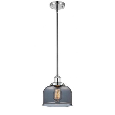 Bell - 1 Light Stem Hung Mini Pendant In Industrial Style-10 Inches Tall and 8 Inches Wide