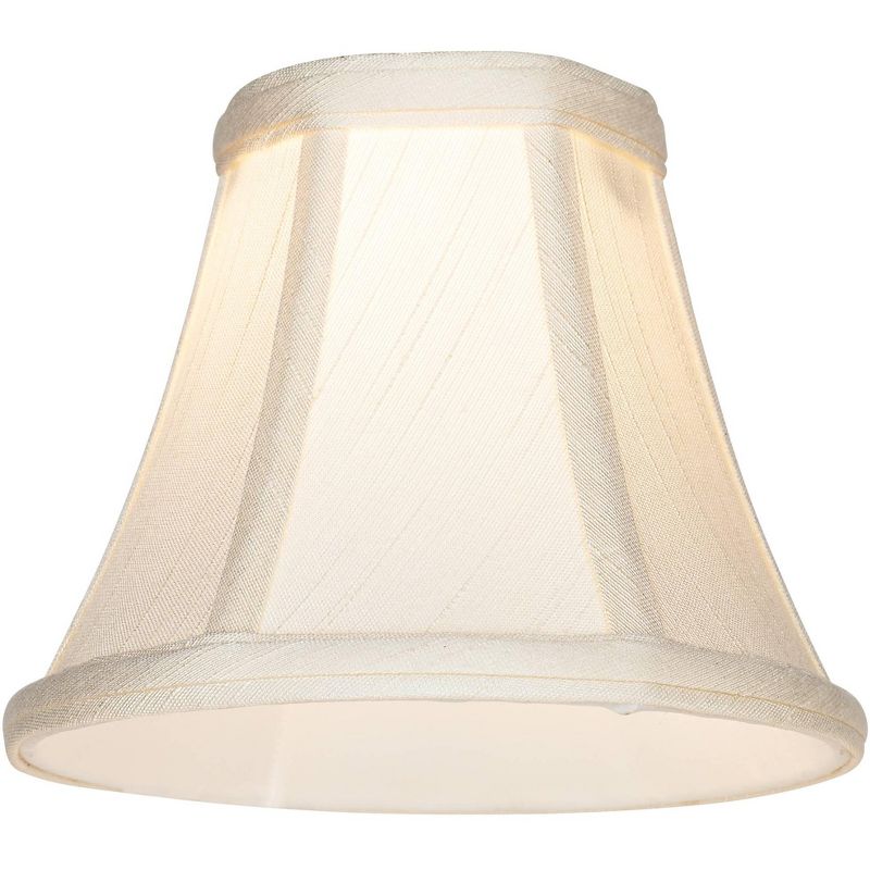 Imperial Shade Set of 6 Hardback Bell Lamp Shades Evaline Cream Small 3" Top x 6" Bottom x 5" High Candelabra Clip-On Fitting, 5 of 8