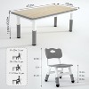 Garvee Kids Table and 6 Chair Set,47.20" Rectangle Height Adjustable Table with Non-Slip desks Legs,7-Piece Activity Kids Desk Set - 3 of 4