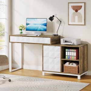 Tribesigns Reversible 4 Drawers Computer Desk with File Drawer Cabinet, for Home Office - 1 of 4