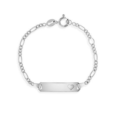Girl's Figaro Heart Tag Id Bracelet Sterling Silver - In Season Jewelry ...