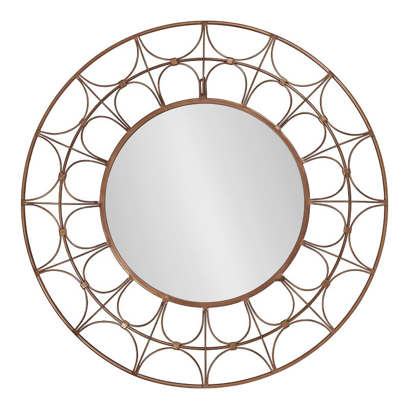 Kate and Laurel Avoca Round Metal Decorative Mirror, 28" Diameter, Bronze, 3 of 10
