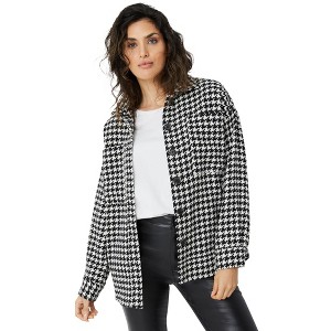 ellos Houndstooth Shirt Jacket - 1 of 2