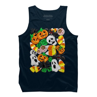 Men's Design By Humans Halloween Spooky Candies Party By BluedarkArt Tank Top