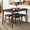 Tangkula 5PCS Dining Table Set for 4 w/ 4 Upholstered Stools Rubber Wood Legs for Kitchen - 2 of 4