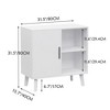 LIVAREEmlen Console Table with Solid Wood Feet for Decorated Doors,Dining Room,Hallway,Cupboard Console Table,Liquor/Accent Cabinet(White) - 3 of 4