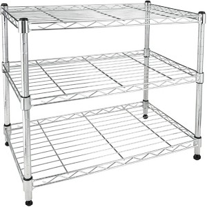 FONTOI Storage Racks, 3-Tier Shelving Unit with Adjustable Leveling Feet, Wire Storage Racks for Entrance Office Kitchen, Sliver, 23.82"*21.7"*13.7" - 1 of 4