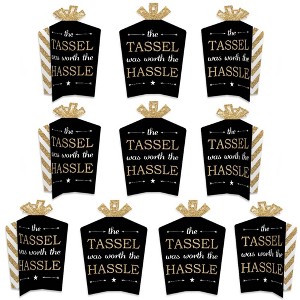 Big Dot of Happiness Gold - Tassel Worth The Hassle - Table Decorations - Graduation Party Fold and Flare Centerpieces - 10 Count - 1 of 4