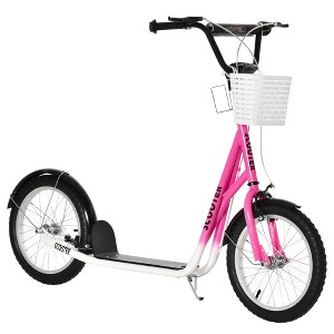 VYNXARIA Dark Pink Kick Scooters for Youth with Adjustable Handlebars and 16" Inflatable Tires - 1 of 4