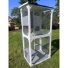 Wooden Patio Outdoor Cat Enclosure on Wheels,Outdoor Indoor Pet Climbing Cage with 2 Jumping Platforms & Weatherproof Asphalt Roof, Sliding Doors - 4 of 4