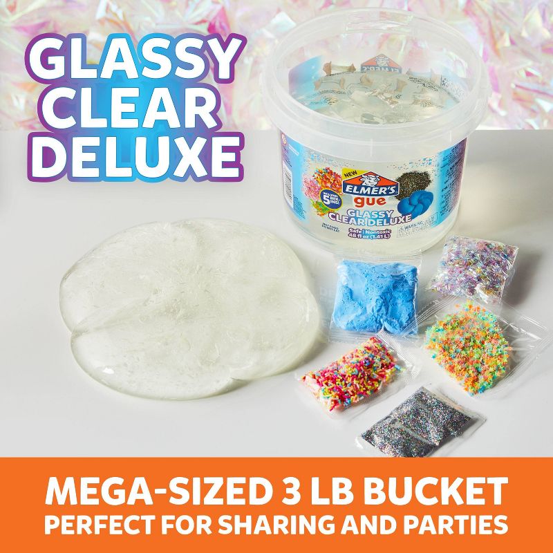 Elmer&#39;s Gue 3lb Glassy Clear Deluxe Premade Slime Kit with Mix-Ins, 6 of 10