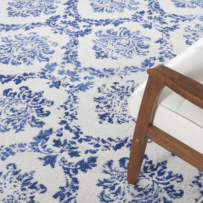 Ivory Floral Essence 8' x 10' Reversible Synthetic Rug