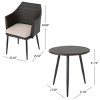3-Piece PE Rattan Outdoor Chat Set with Cushions, Weather-Resistant Iron Frame and Woodgrain Legs for Balcony or Small Patio Spaces-Cuddlewood - 4 of 4