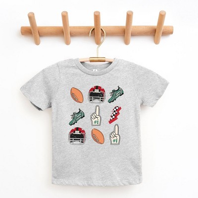 The Juniper Shop Football Collage Toddler Short Sleeve Tee