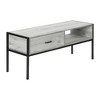 48" Wood TV Stand with Black Metal Frame, Open Back Shelf, and Reversible Drawer for Living Room - 4 of 4