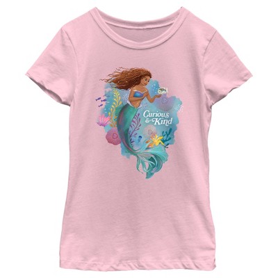 Girl's The Little Mermaid Ariel Curious & Kind T-shirt - Light Pink - X ...