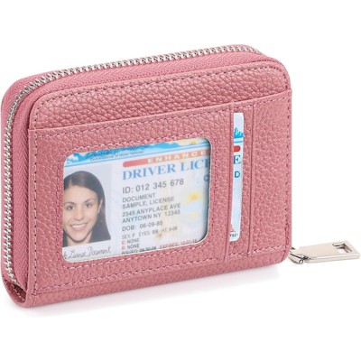 BEAFUP Women’s RFID Blocking Wallet –Genuine Leather Zipper Card Case with Coin Pocket - Compact & Stylish Design for Everyday Use, Travel