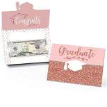 Big Dot of Happiness Rose Gold Grad - Graduation Party Money and Gift Card Holders - Set of 8