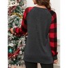 Womens Merry Christmas Sweatshirts Cute Long Sleeve T Shirt Raglan Baseball Pullover Top - 4 of 4