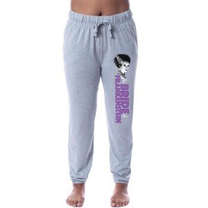 Universal Monsters Womens' The Bride of Frankenstein Jogger Pajama Pants Grey - 1 of 4