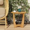 JIONJOY Farmhouse End Table with Lower Shelf   - Rustic Round Side Table for Living Room - 3 of 4