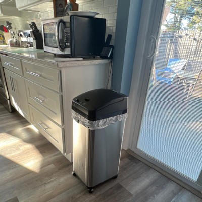 Kitchen Trash Cans – Stainless Steel, Auto-Open, Rolling