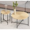 ALEXOUN Set of 2 Coffee Table - Distressed Cylindrical Design, Waterproof MDF with Sturdy Metal Legs, Perfect for Living Room Bedroom - 4 of 4