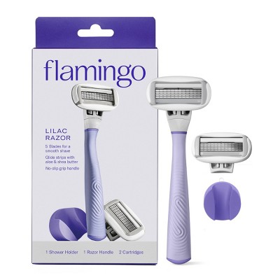 Flamingo 5-Blade Women's Razor - 1 Razor Handle + 2 Razor Blade Refills