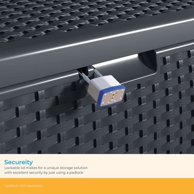 Cyberspace Lockable Resin Wicker Outdoor Deck Box