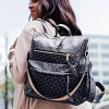INFURNIC Backpacks Women Convertible Leather Backpack Handbag Waterproof Large Capacity Multi-functional Travel Bag, Black, 12.87"*7.02"*2.34" - 4 of 4
