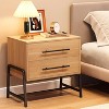 Modern Nightstand with Drawers – Light Wood Side Table with Metal Legs for Bedroom & Living Room - 4 of 4