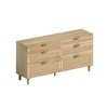 CAVINAS 59" Rattan Dresser with 6 Drawers for Bedroom,Modern Drawers with Metal Pulls for Kids Room,Living Room,Entry and Hallway,Natural - 3 of 4
