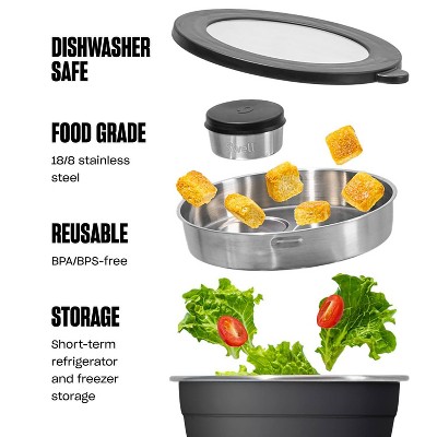 Lavender Plastic 64oz Salad Bowl with Leakproof Lid