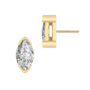 Elegant 14K Gold Plated Marquise Stud Earrings with a Timeless Design for a Classic and Refined Look - 1 of 2