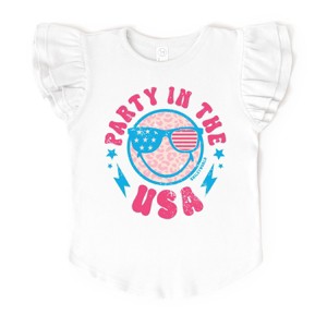 The Juniper Shop SmileyWorld Party In The USA Flutter Sleeve Tee - 1 of 4
