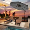 Tangkula 10FT Offset Umbrella 360° Rotation Sun Shade Solar Powered LED Gray Patio - 3 of 4